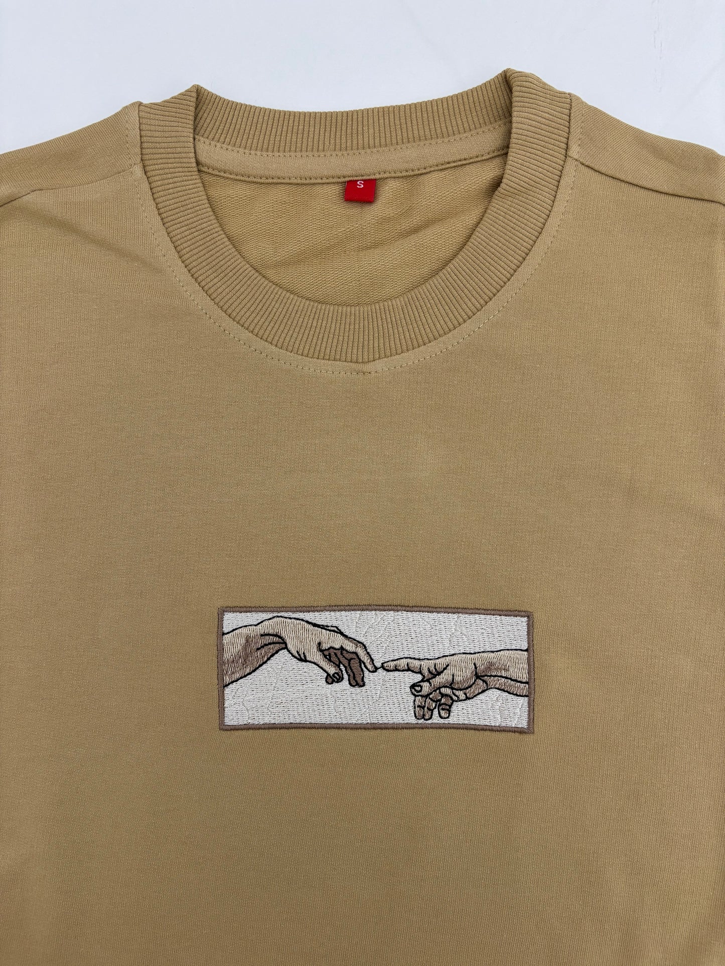 Adam Hand Stitched Beige Oversized T-shirt
