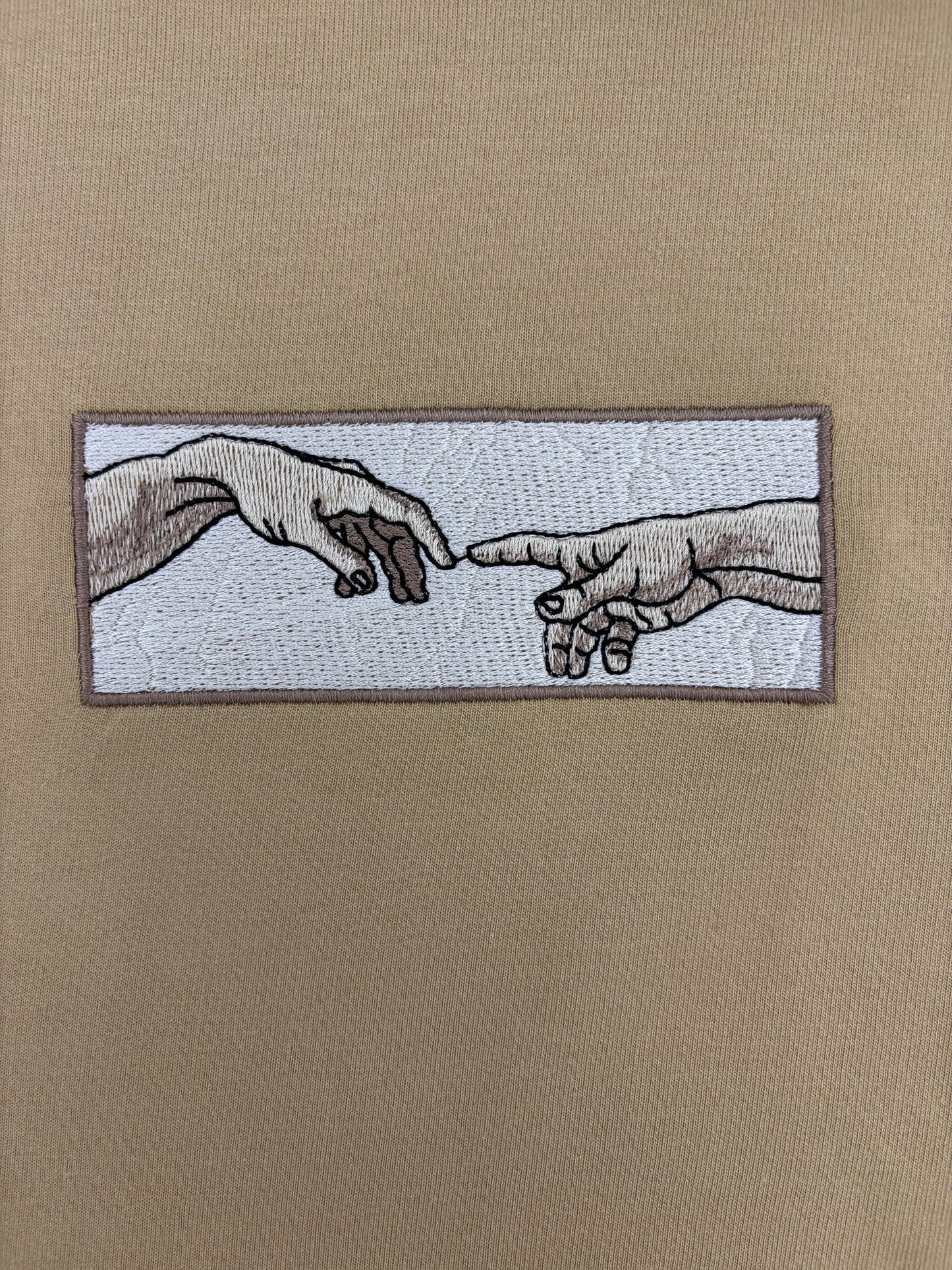 Adam Hand Stitched Beige Oversized T-shirt