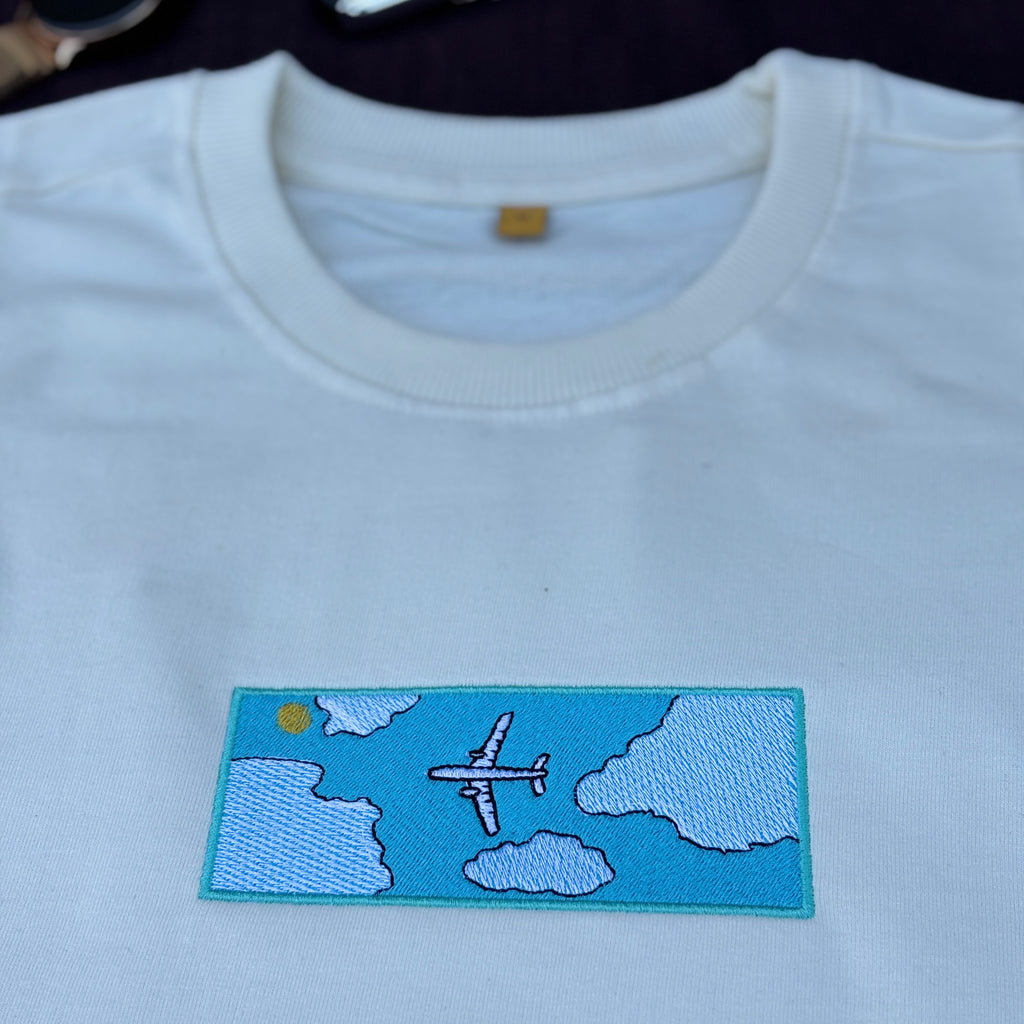 Airplane Stitched Oversized T-shirt