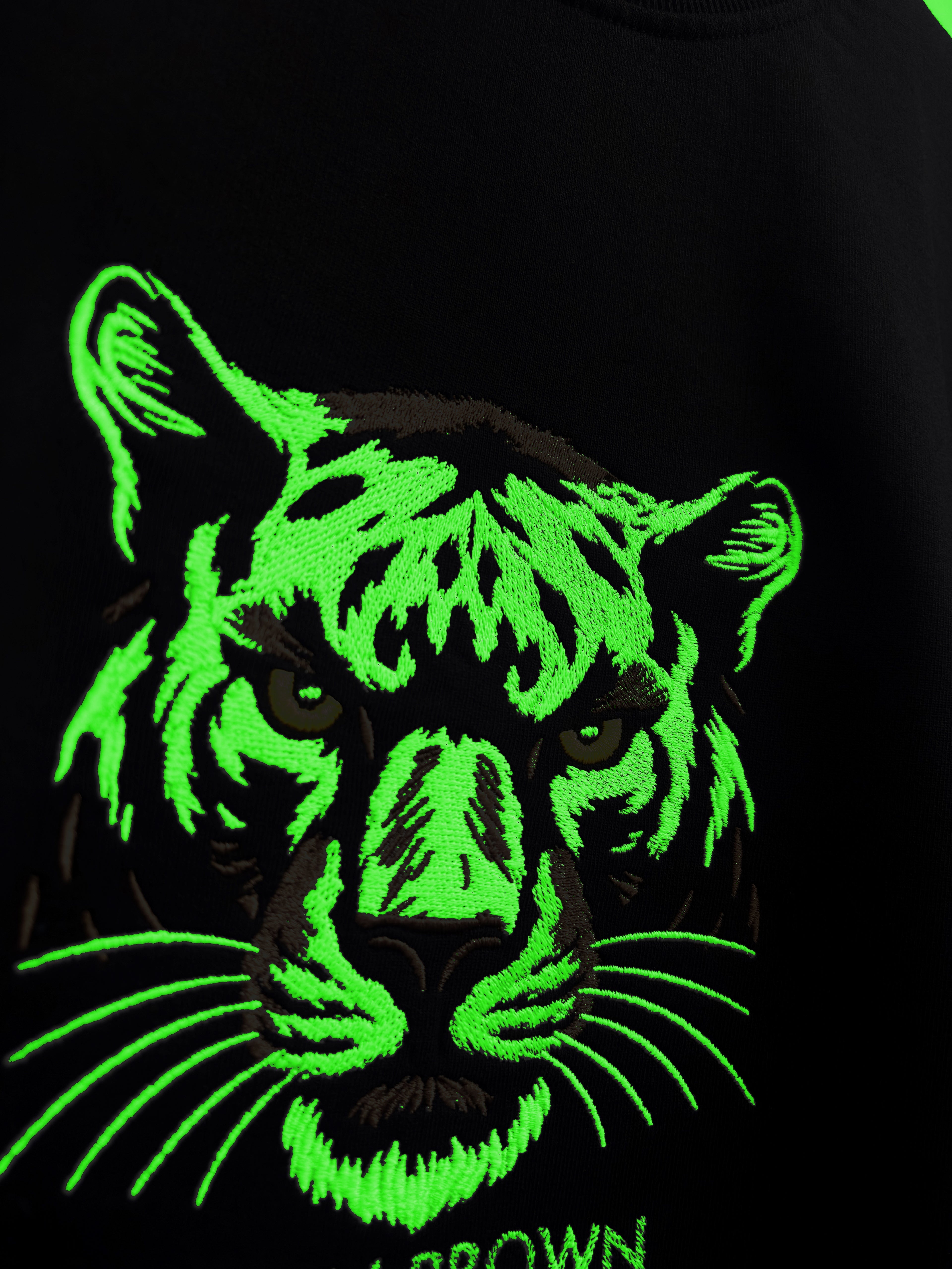 Glowing Panther Black Oversized T-Shirt