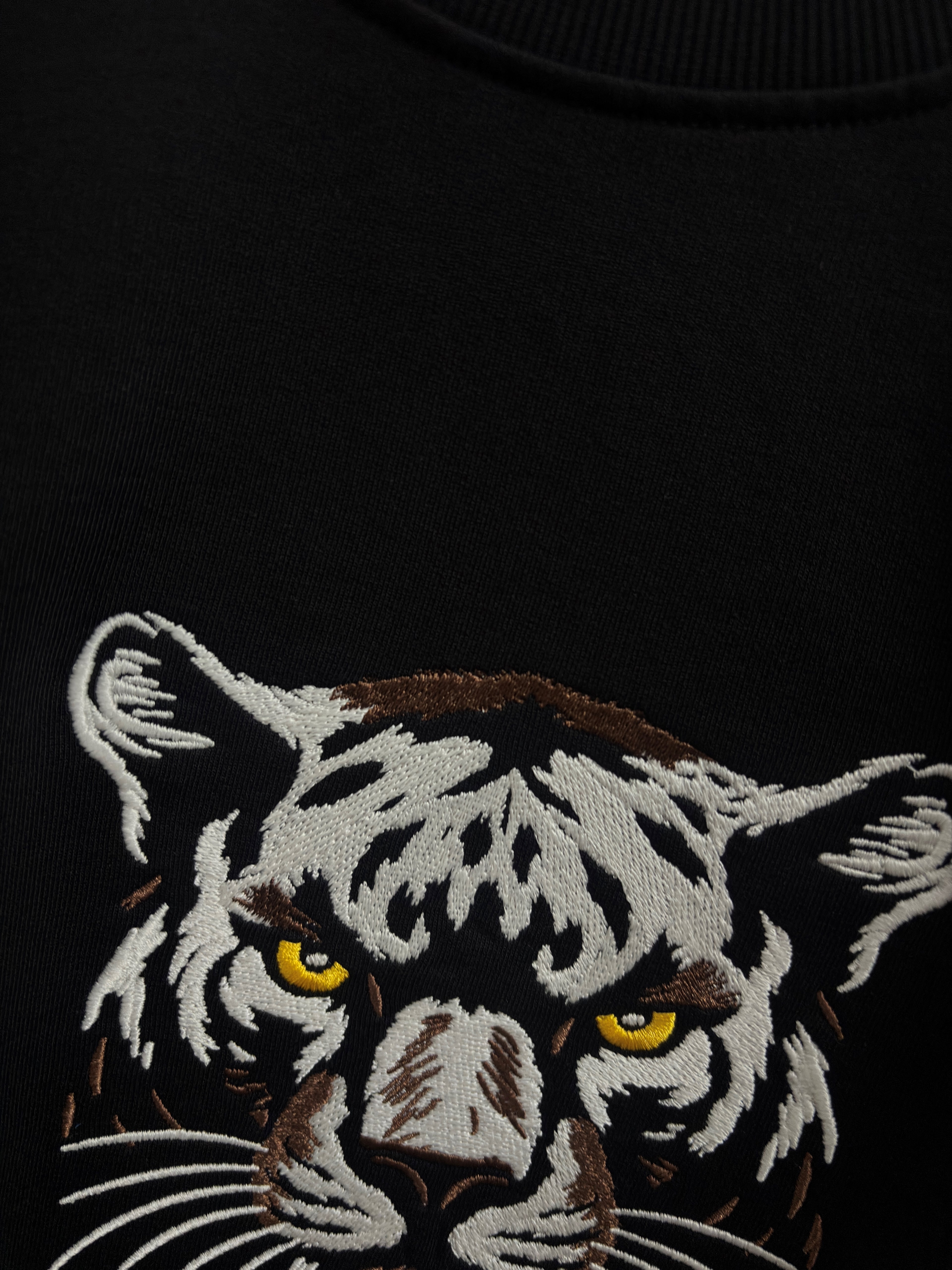 Glowing Panther Black Oversized T-Shirt