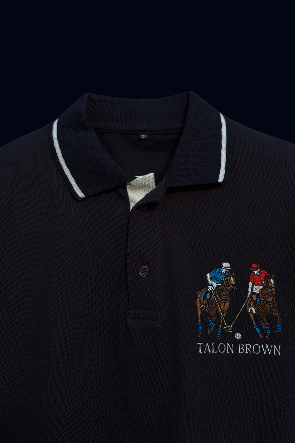 Navy Blue Dual Player Polo T-Shirt