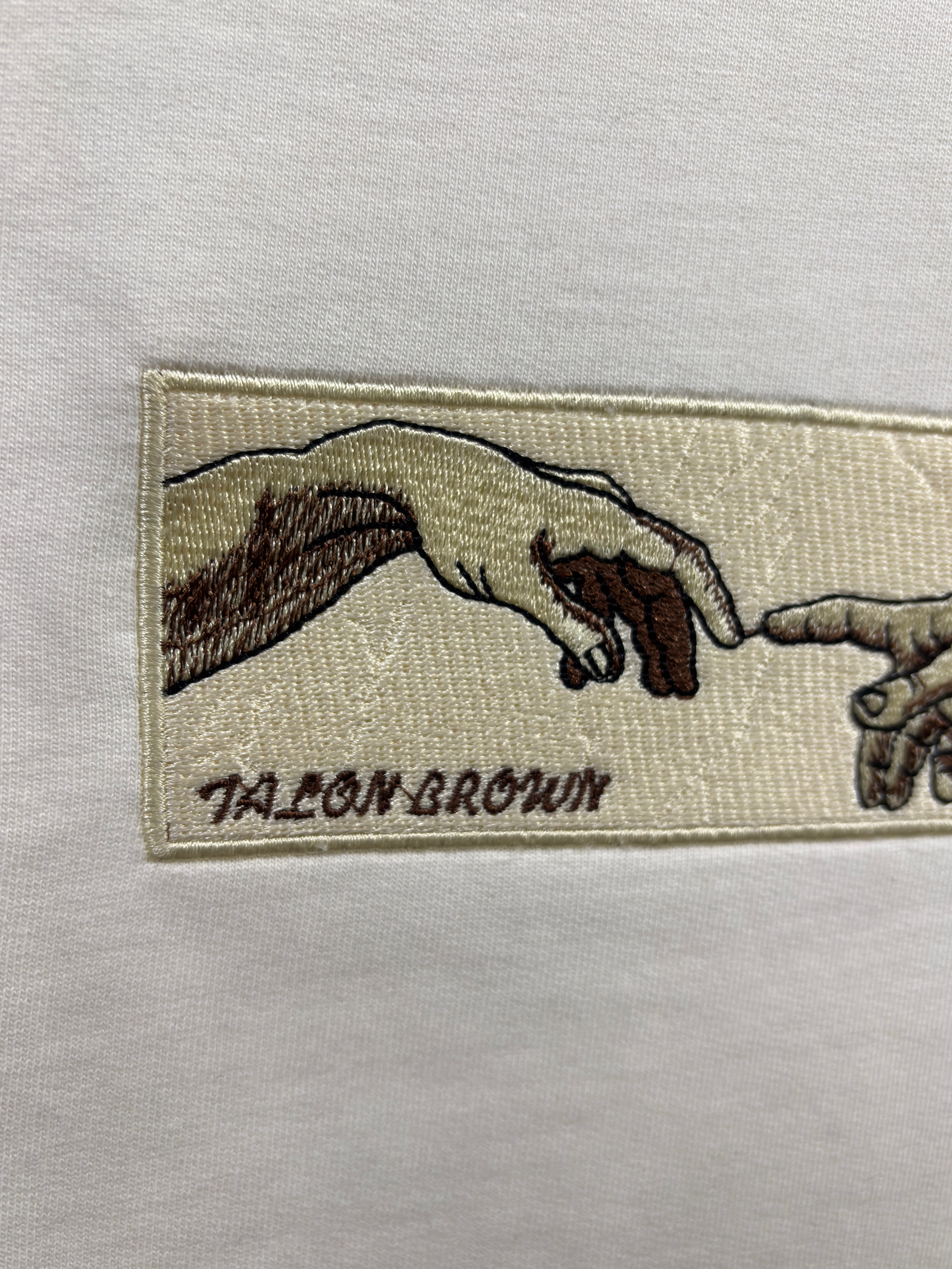 Adam Hand Art Off White Oversized T-Shirt