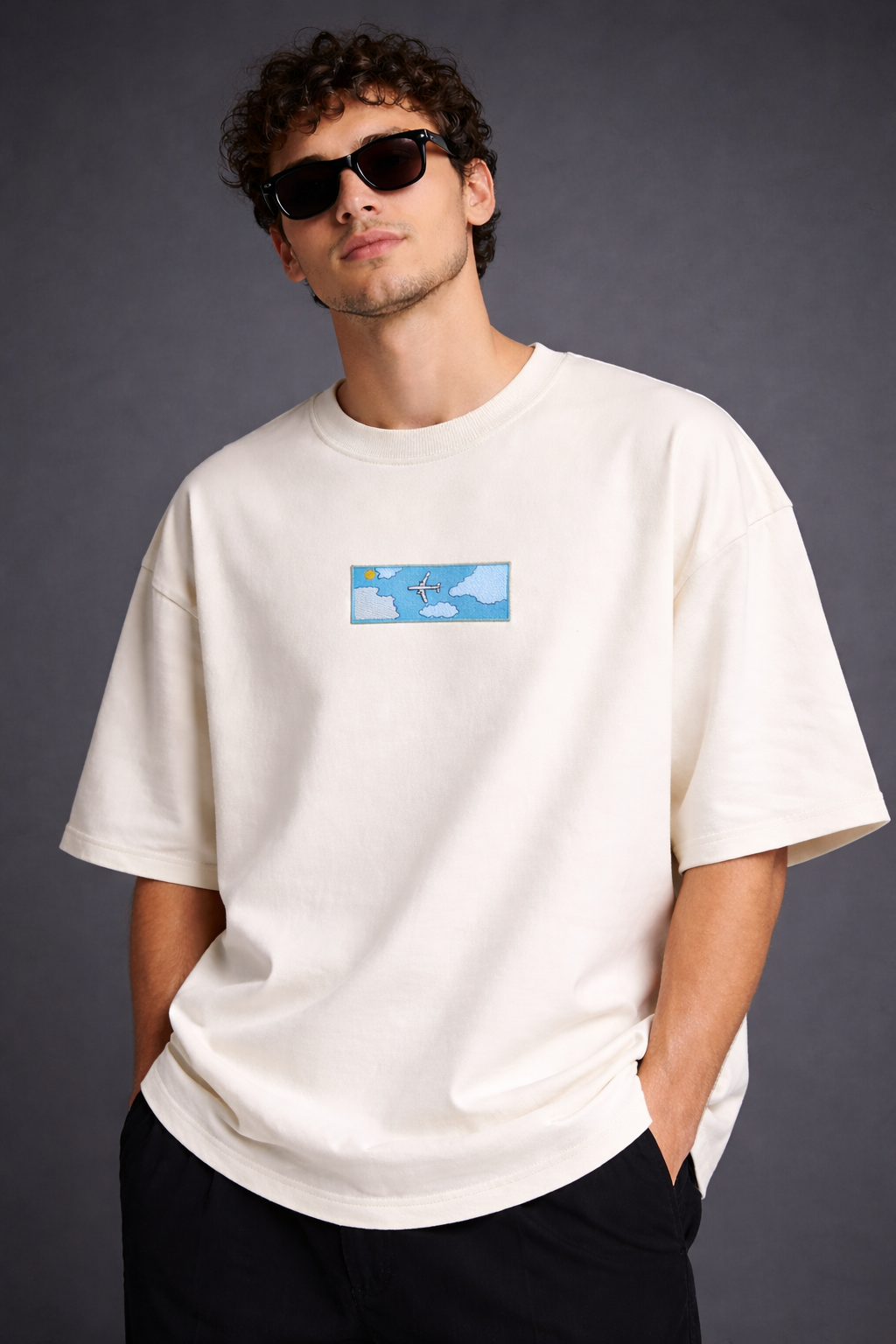 Airplane Stitched Oversized T-shirt