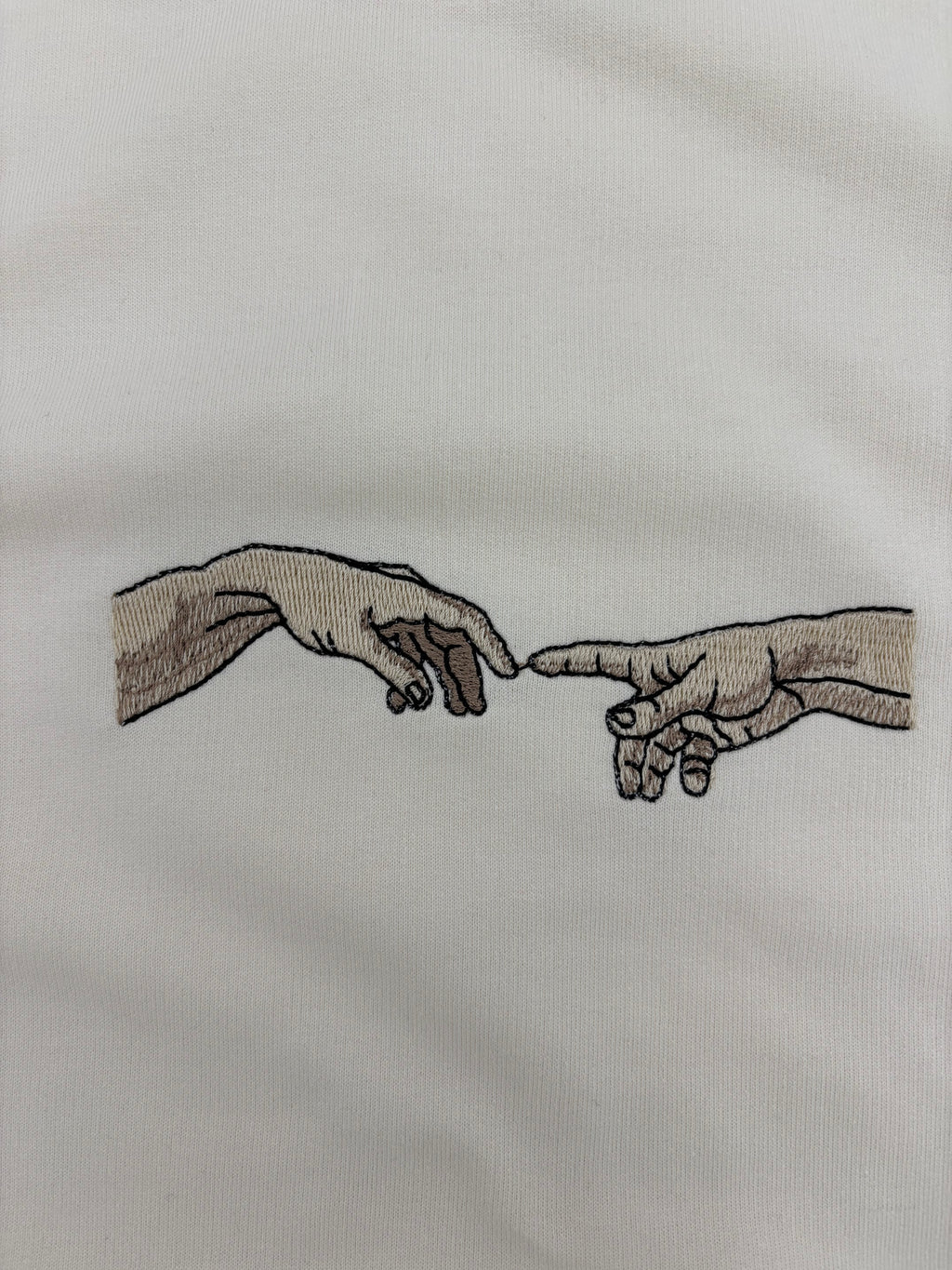 Hand Design Off White Embroidered Oversized T-shirt