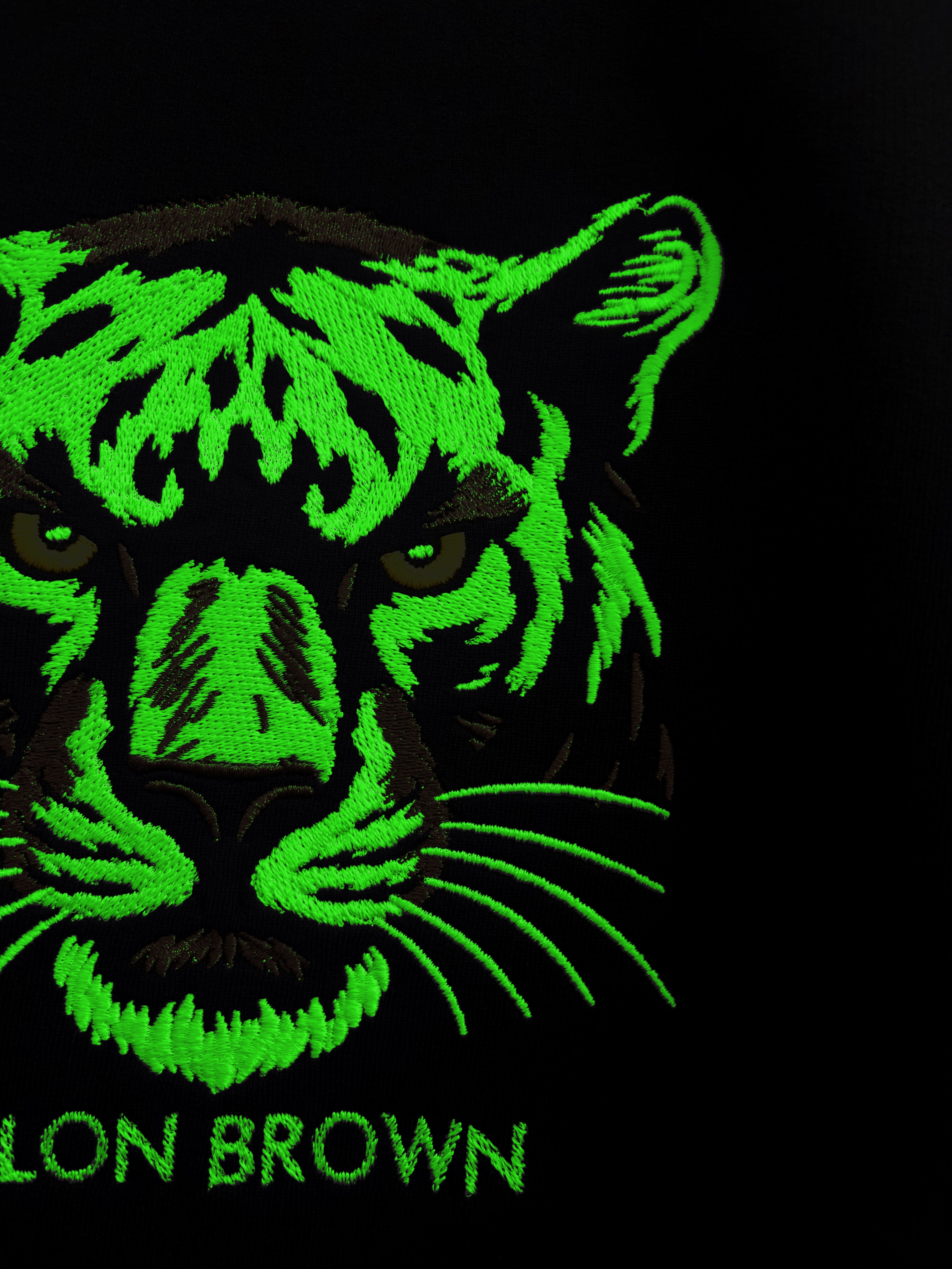 Glowing Panther Black Oversized T-Shirt