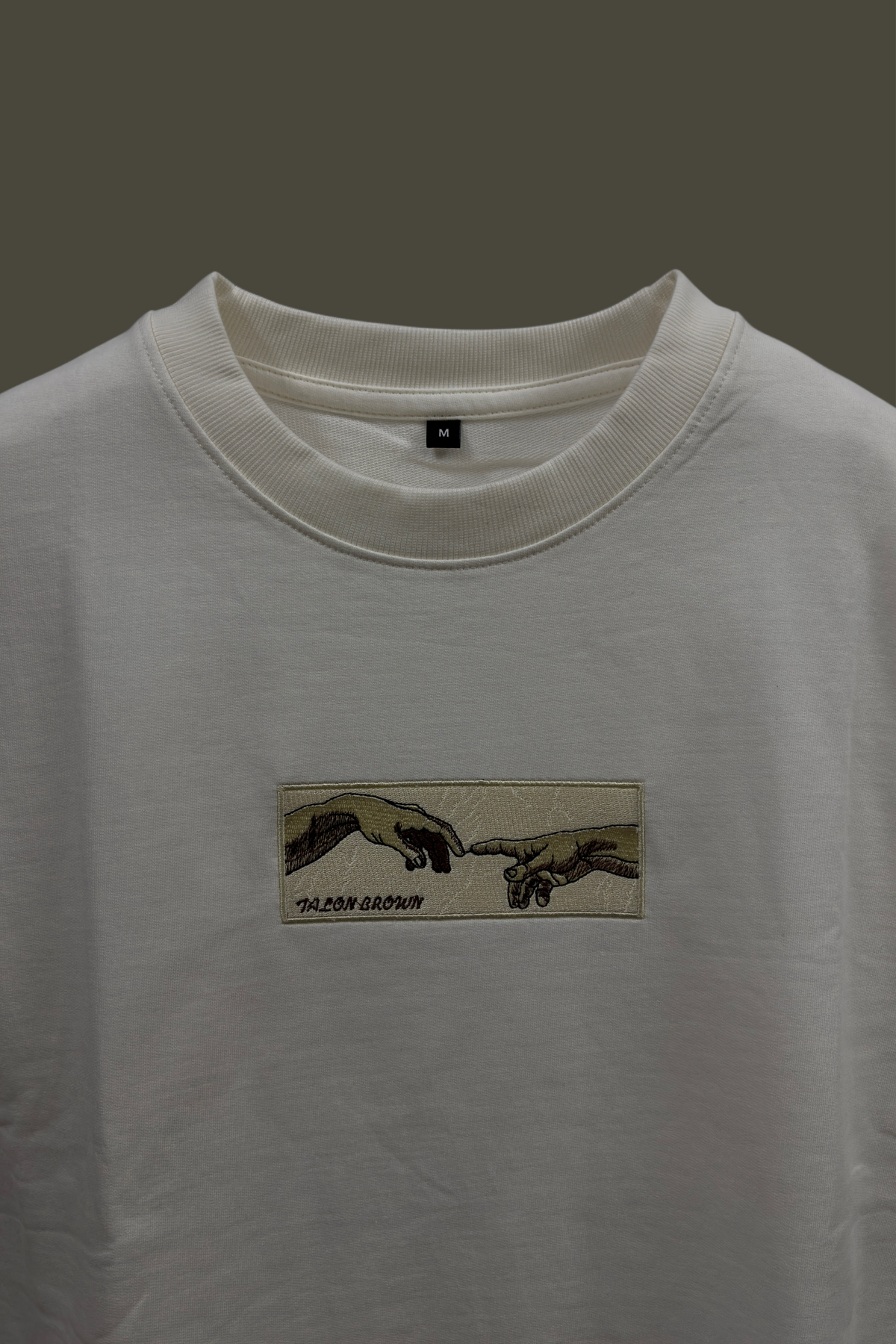 Adam Hand Art Off White Oversized T-Shirt