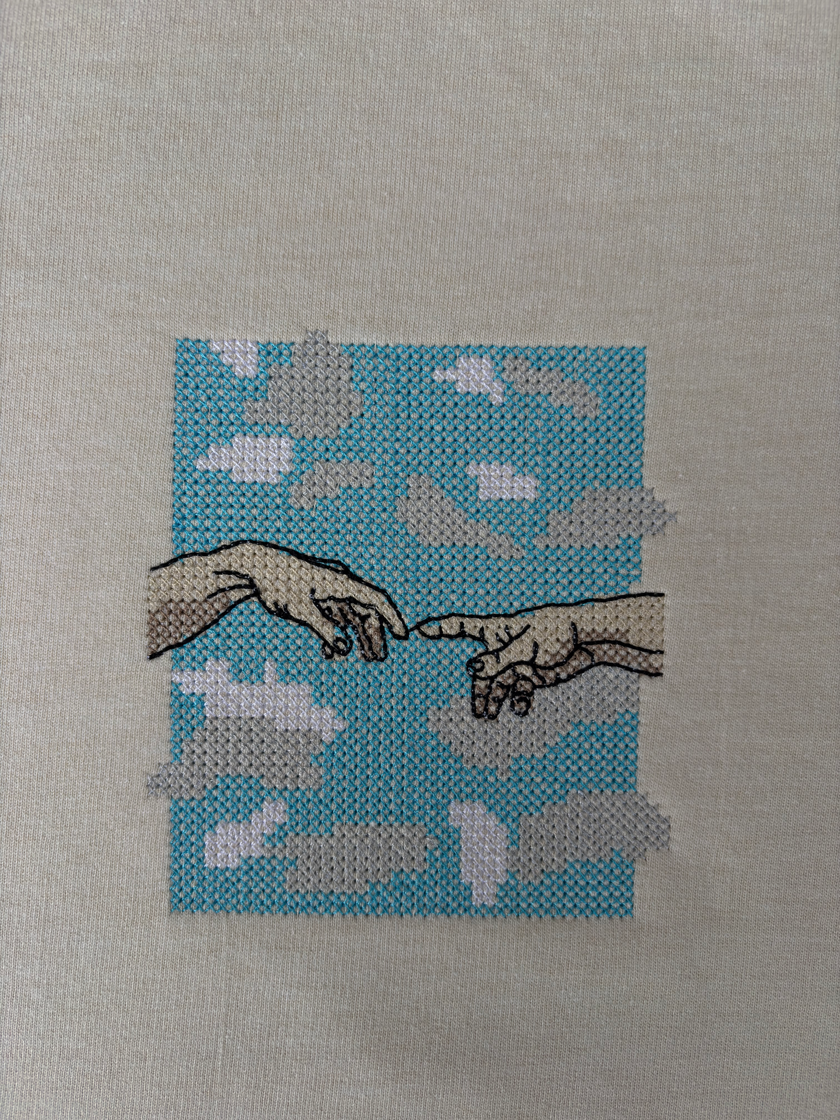 Cloud Hand Embroidered Off White Regular Fit Sweatshirt