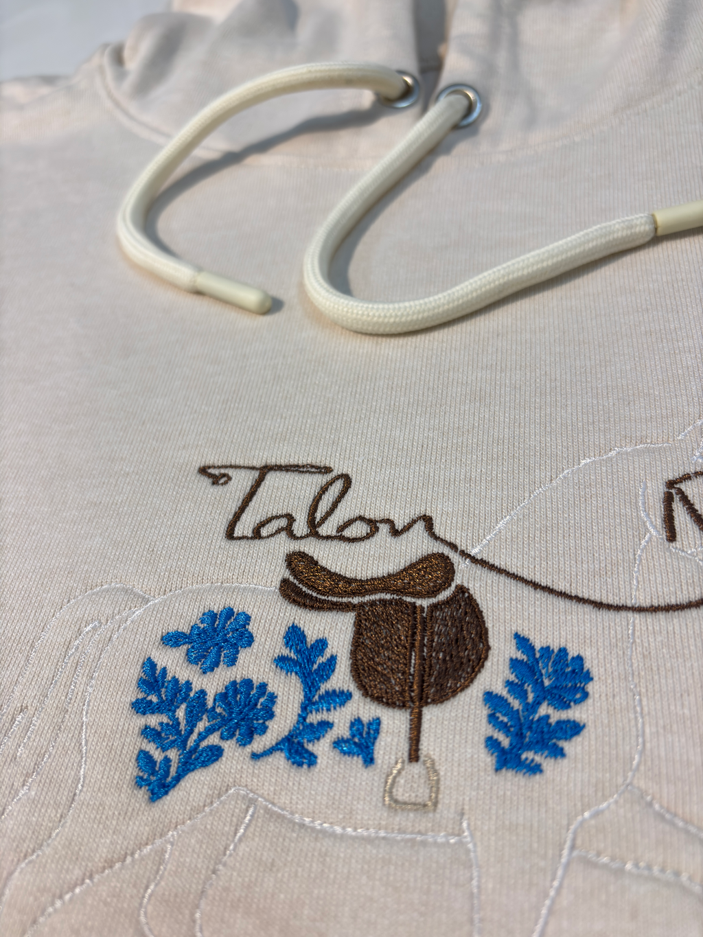 Horse Saddle Embroidered Oversized Hoodie