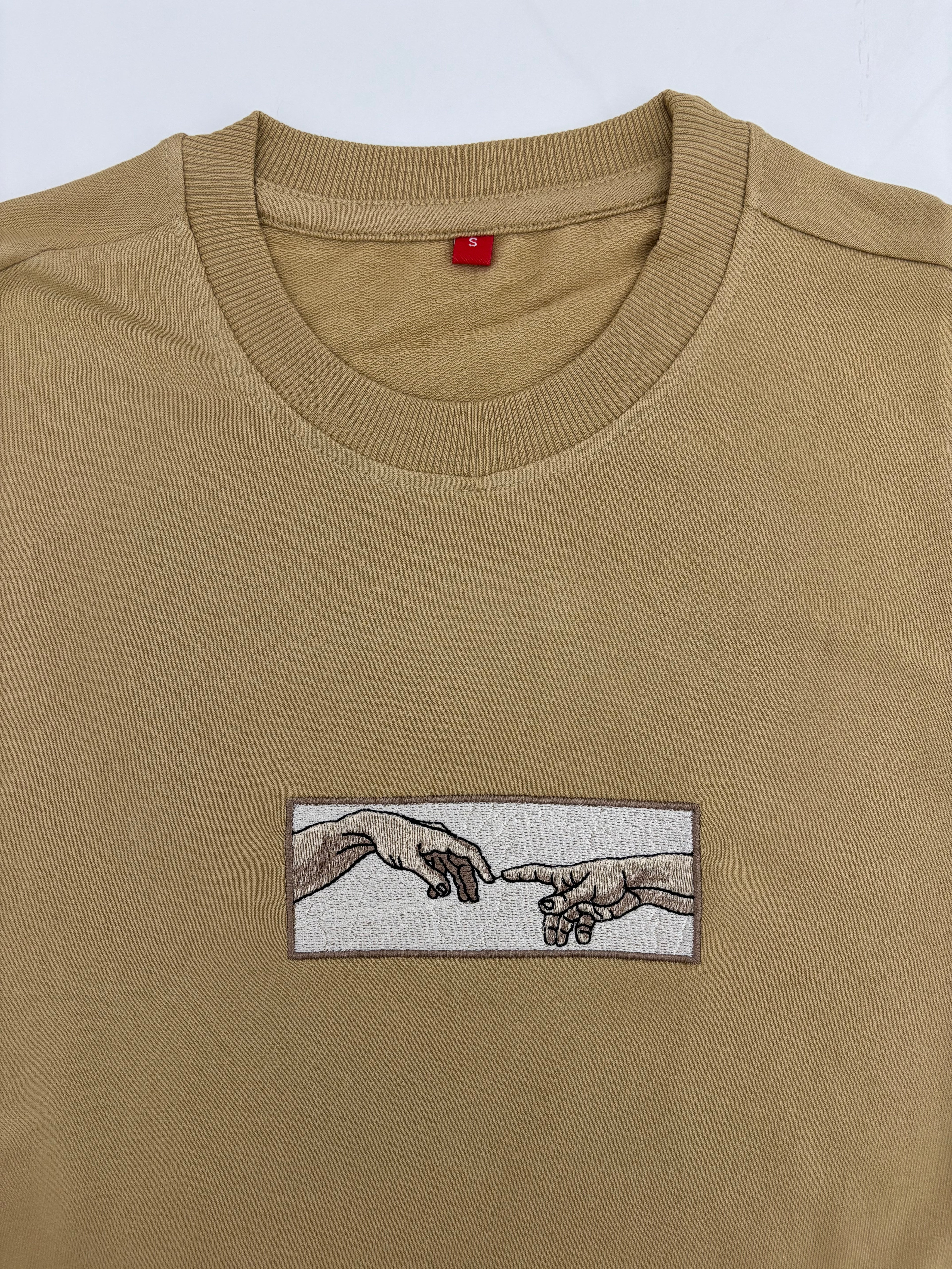Adam Hand Stitched Beige Oversized T-shirt