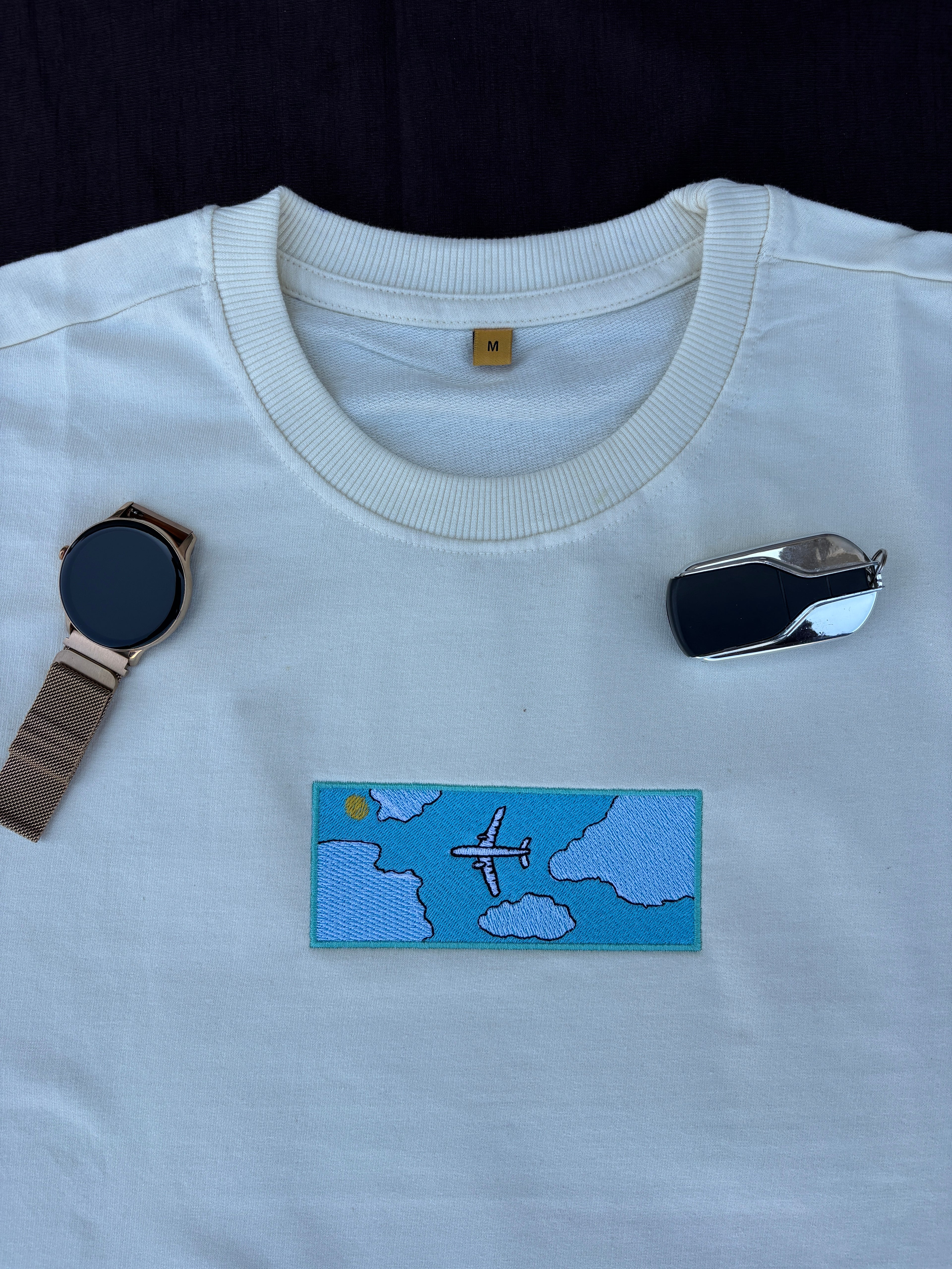 Airplane Stitched Oversized T-shirt