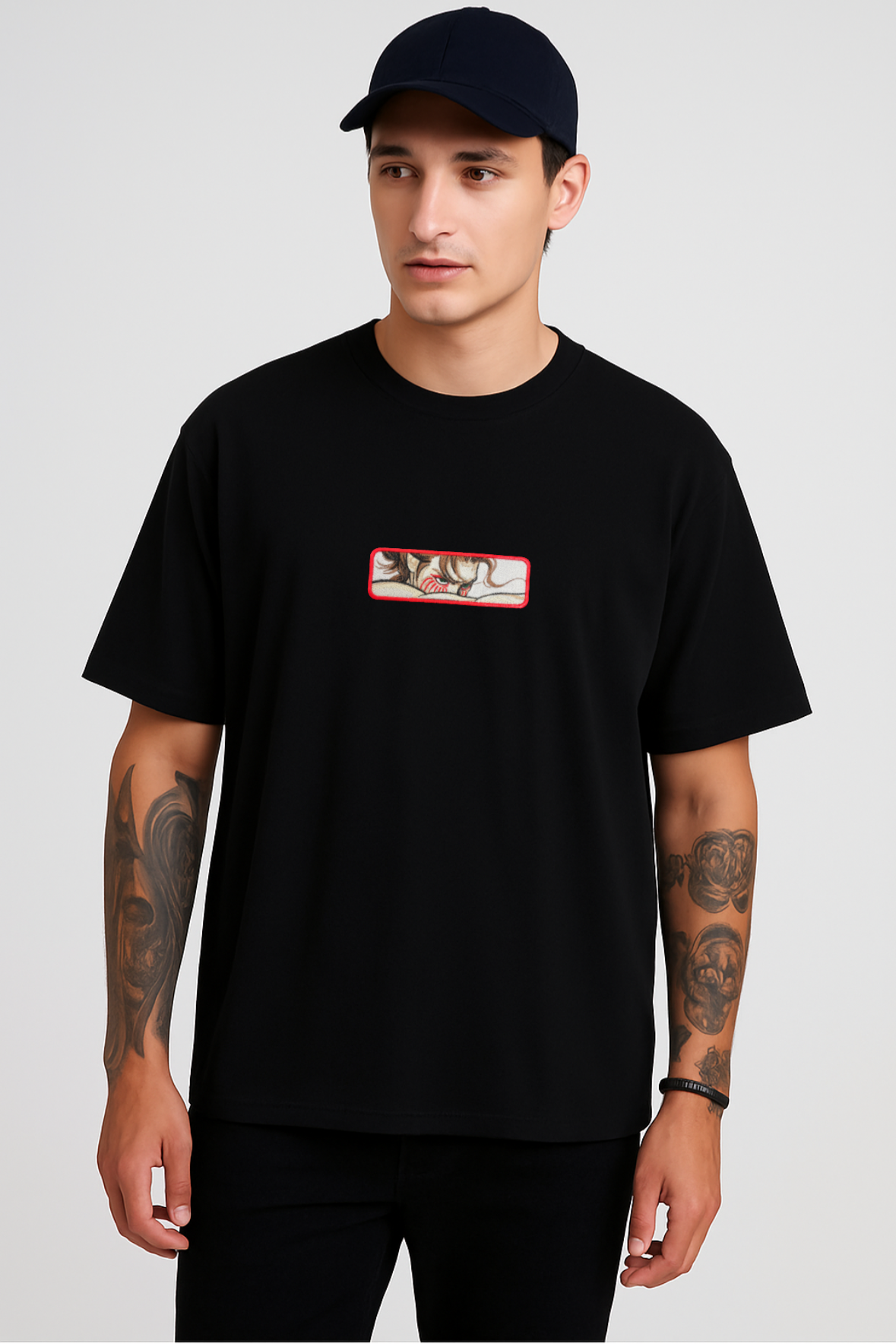 Eren Jaeger Art Black Oversized T-shirt