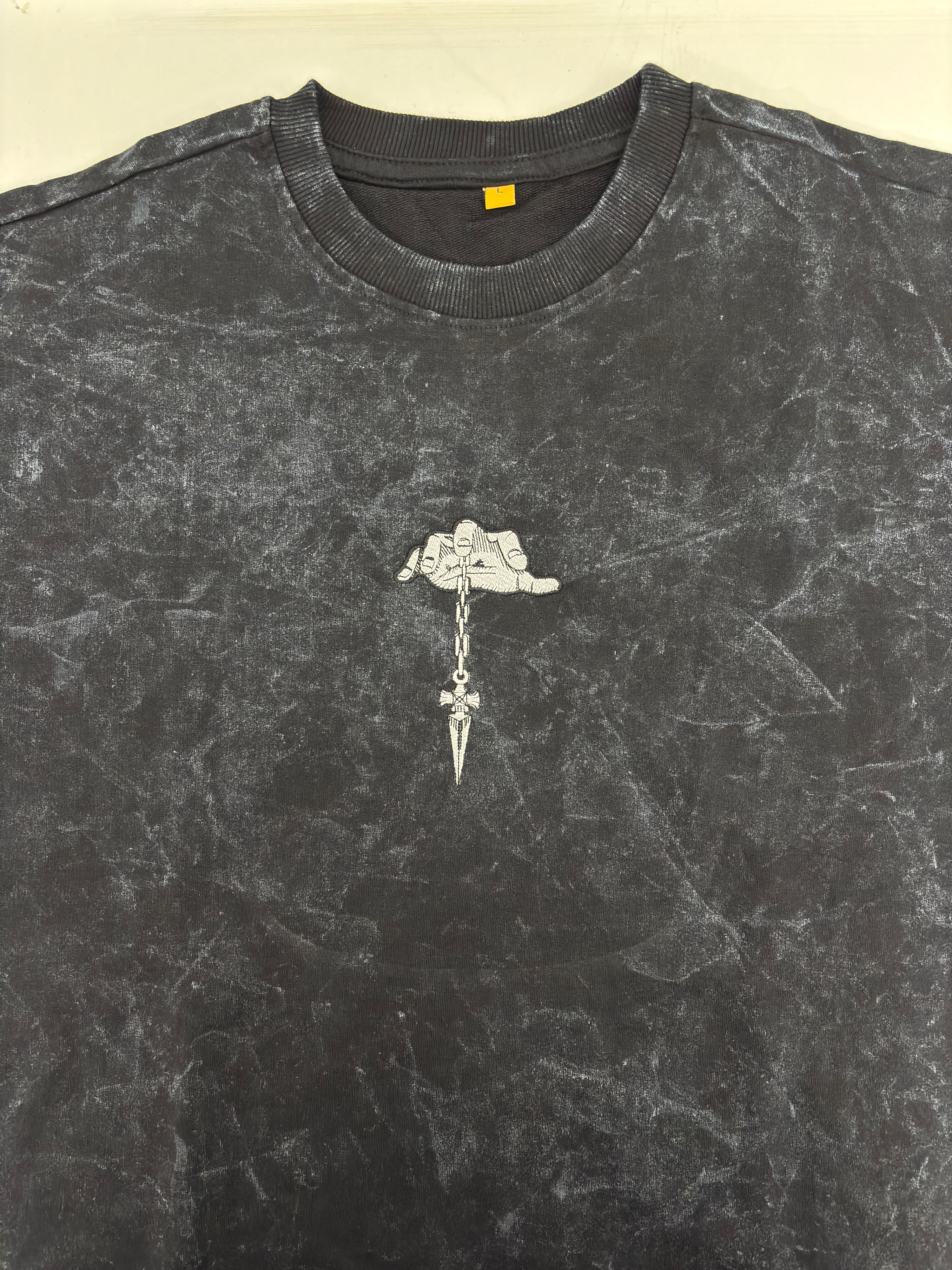 Judgment Chain  Art Acid-Wash Oversized T-shirt