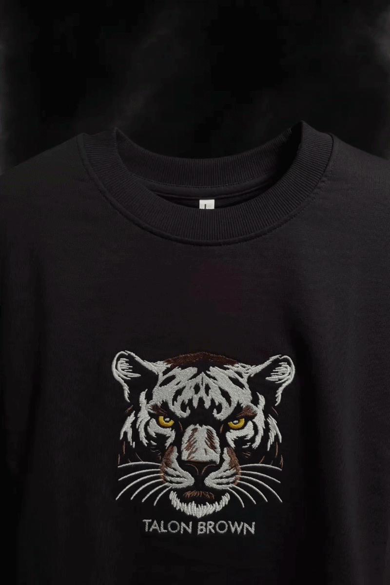 Glowing Panther Black Oversized T-Shirt