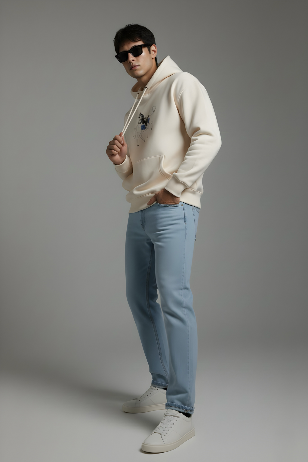 Horse Saddle Embroidered Oversized Hoodie