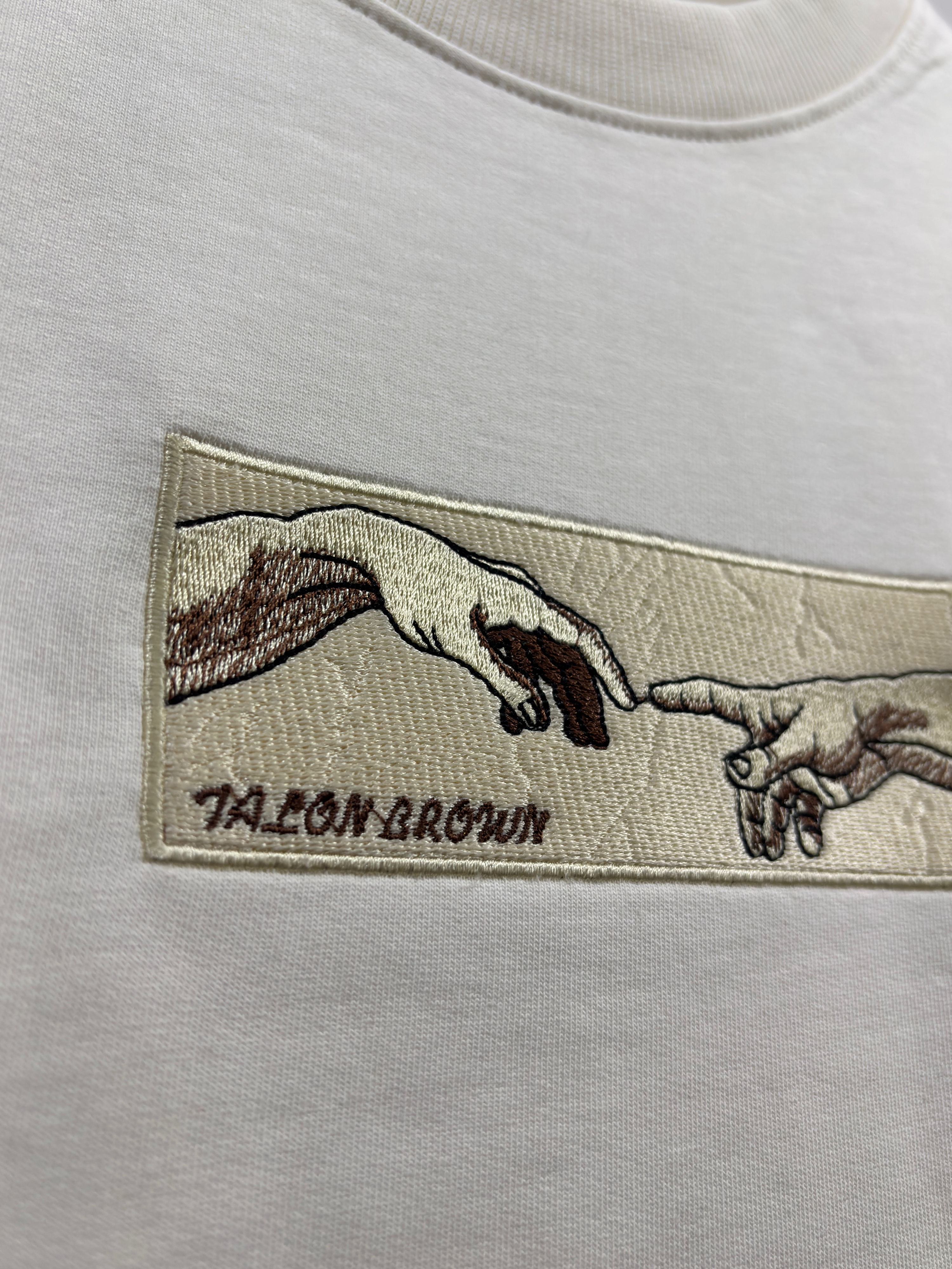 Adam Hand Art Off White Oversized T-Shirt