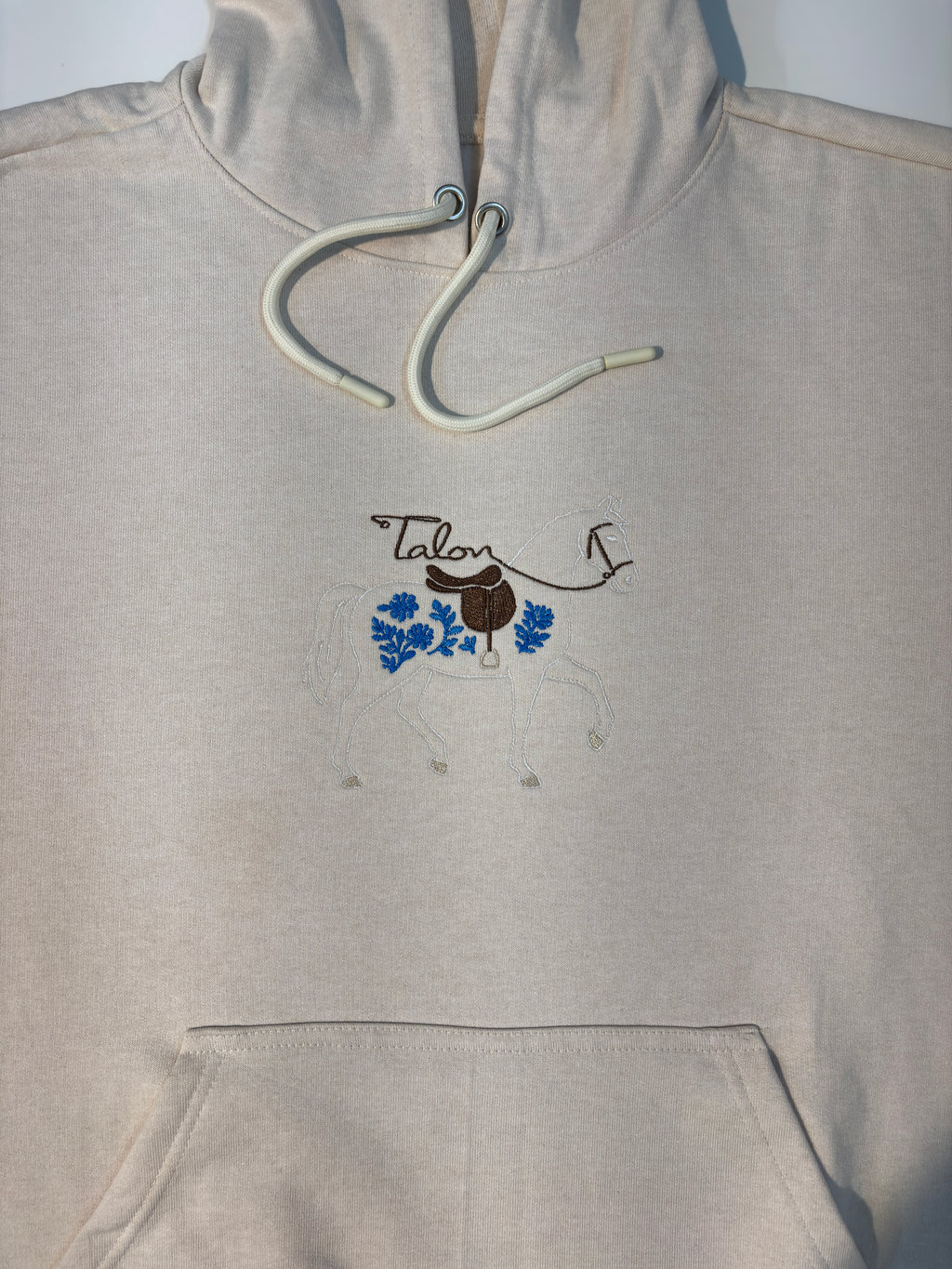 Horse Saddle Embroidered Oversized Hoodie