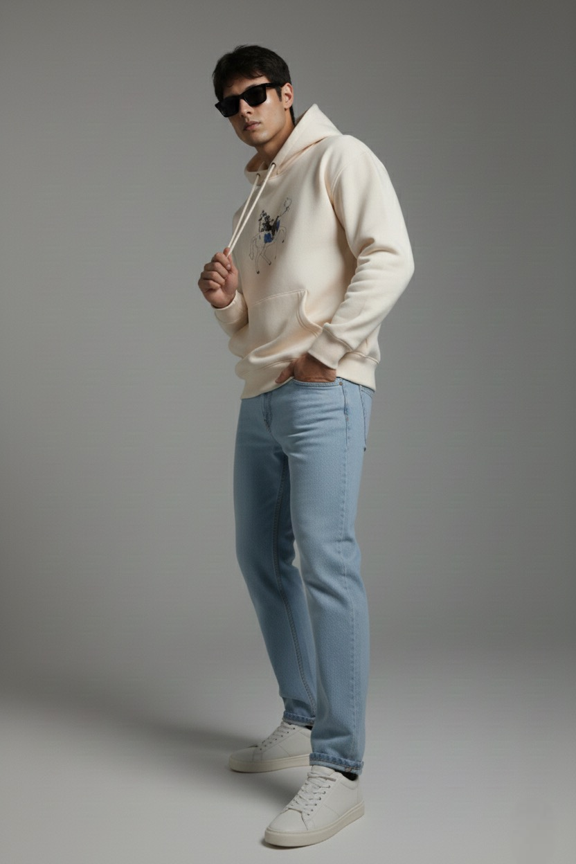 Horse Saddle Embroidered Oversized Hoodie