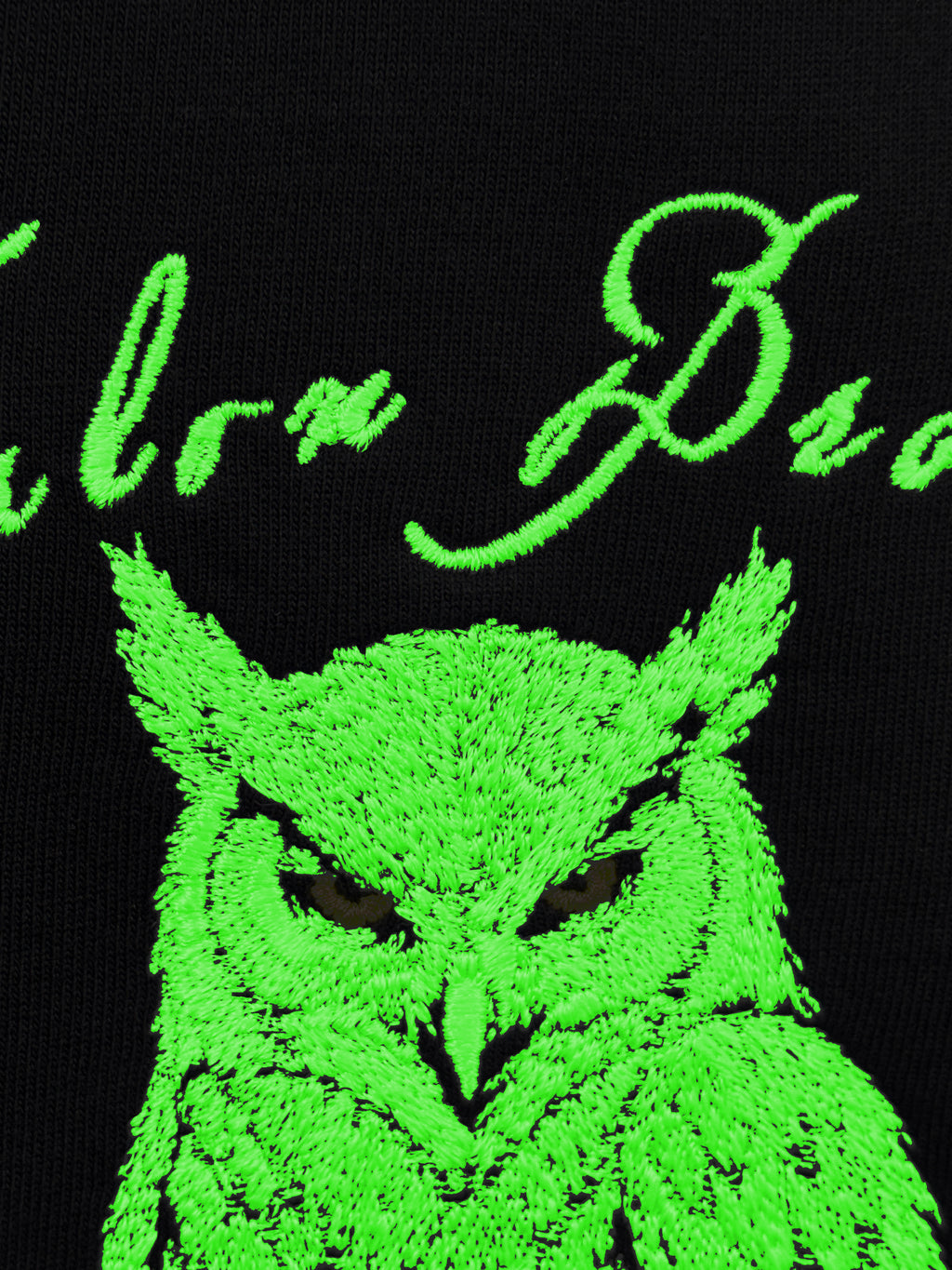Glowing Owl Black Oversized T-Shirt