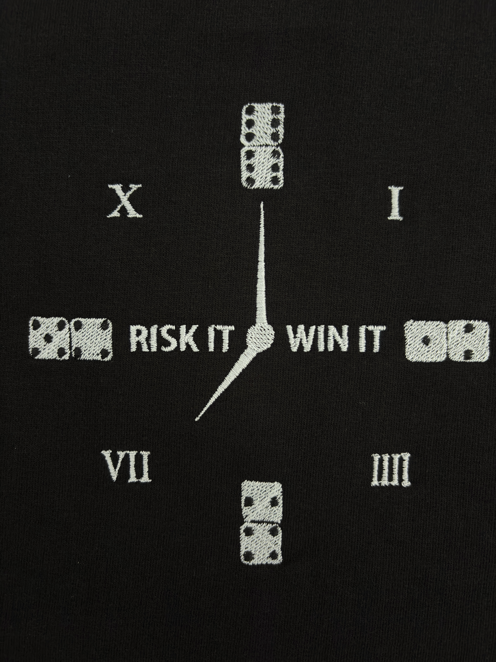 Conquer Clock Embroidered Black Oversized T-Shirt