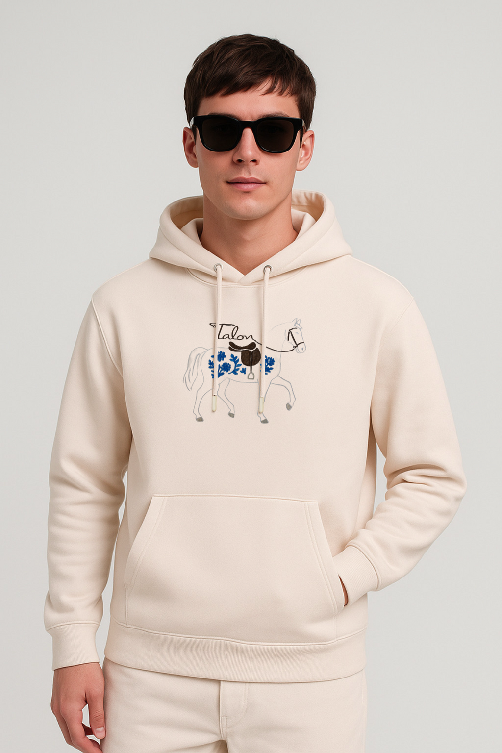Horse Saddle Embroidered Oversized Hoodie